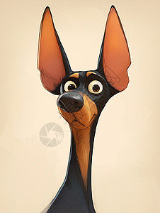 狗正面形象立着耳朵卡通可爱小狗插画