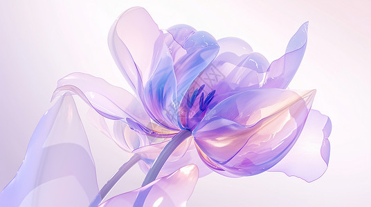 紫色超现实卡通花朵高清图片