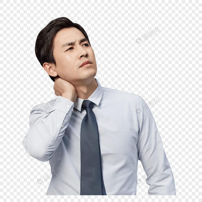 亚健康商务男性颈椎疼痛图片