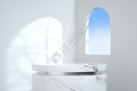白色大理石背景白色大理石展台设计图片