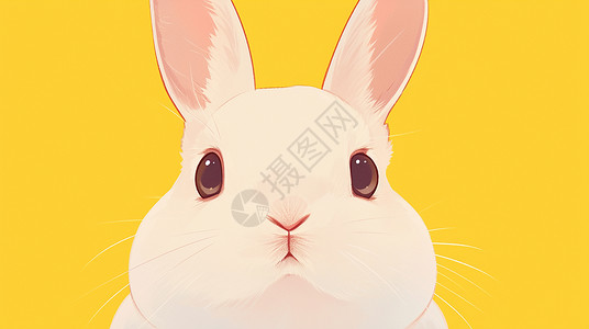 一只可爱卡通小白兔头像背景图片