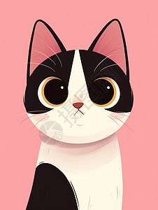 大眼睛可爱的卡通小花猫背景图片