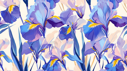 紫色小清新卡通花朵图案背景背景图片