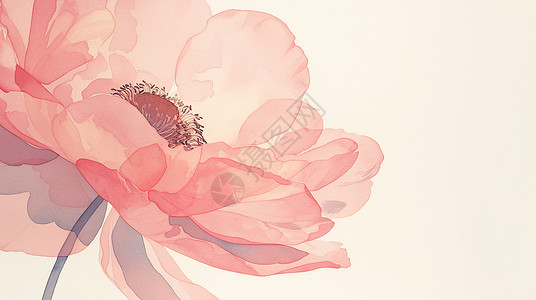粉色水彩风唯美的粉色花朵背景背景图片
