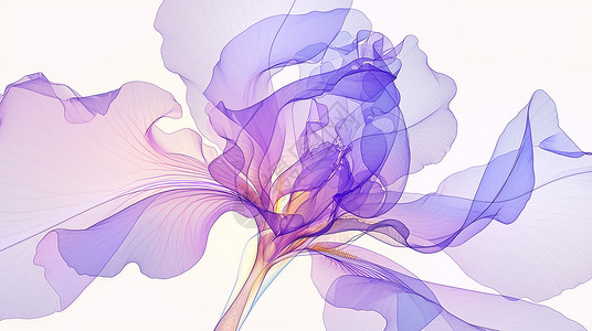浪漫透明花瓣的卡通花朵背景图片