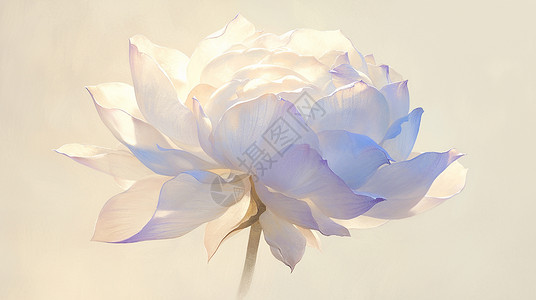 盛开的抽象梦幻透明花瓣卡通牡丹花背景图片