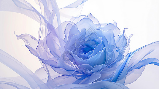 抽象梦幻透明花瓣卡通牡丹花高清图片