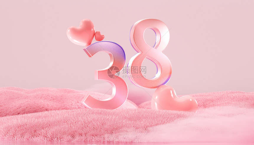 38粉色立体字背景图片
