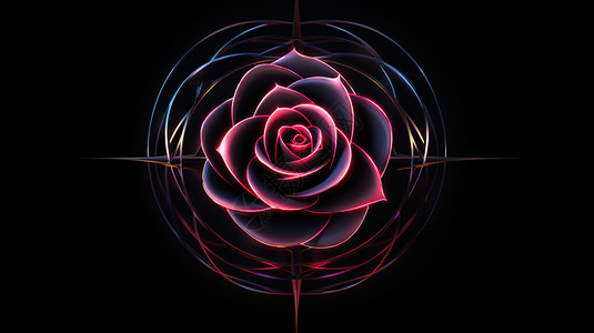 黑色背景玫瑰玫瑰花黑金图标插画