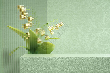 四君子兰花简约植物展台设计图片