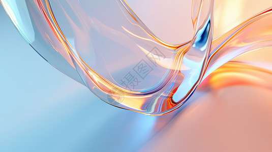 透明玻璃素材透明玻璃材质浅橙色插画