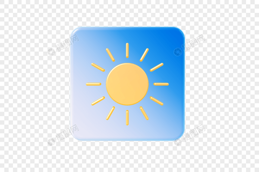 晴朗磨砂玻璃风格天气图标图片
