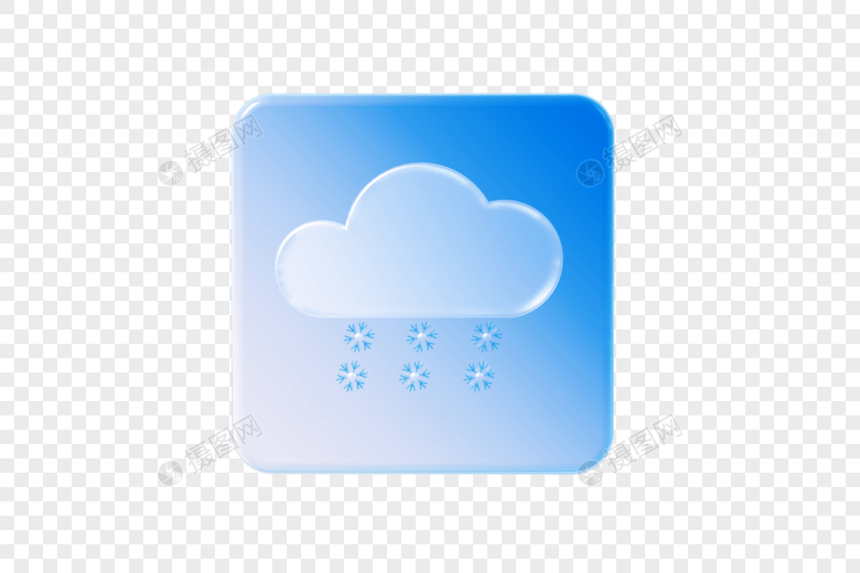 大雪磨砂玻璃风格天气图标图片