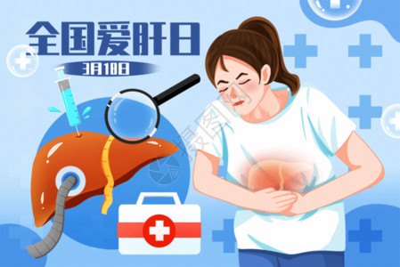肝经全国爱肝日肝疼的女性GIF高清图片