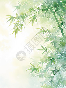 绿色竹子美丽的嫩绿色卡通竹林插画