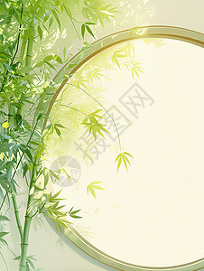 嫩绿色美丽的卡通竹林背景图片