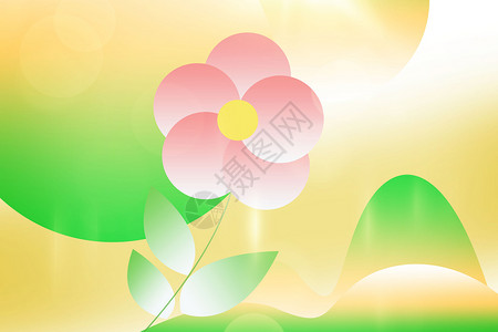 绿意浓浓春天花朵背景设计图片