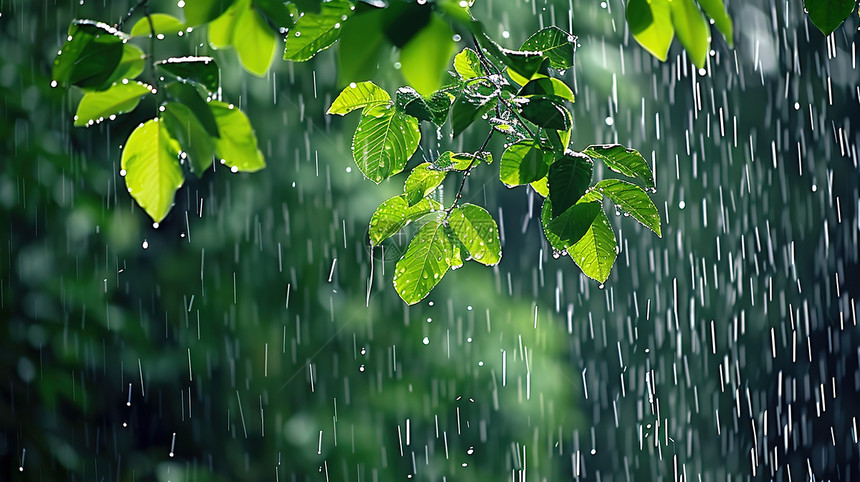 春日下雨天图片