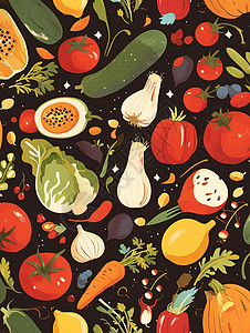 蔬菜卡通背景背景图片
