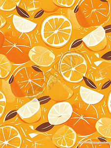 美味诱人的卡通橙子背景背景图片