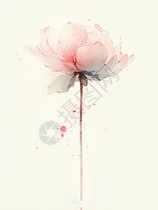 玫瑰花简约素材一朵粉色的卡通花朵插画