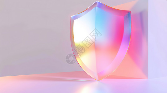 安全色彩虹3D安全U盾插画