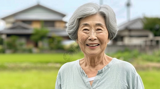 中老年女性面带微笑慈眉善目的老奶奶插画