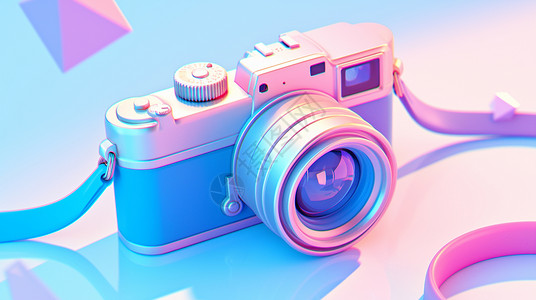可爱照相机立体可爱的彩色卡通照相机插画