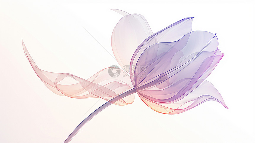 梦幻抽象透明花瓣卡通花朵图片