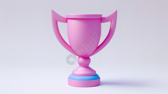 第一名冠军粉色奖杯图标插画