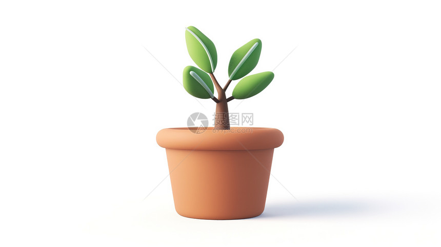 小盆栽3D图标图片