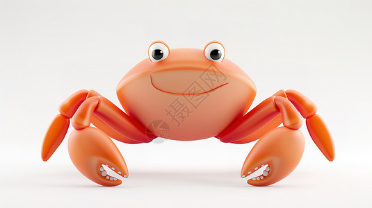 原创海鲜图标可爱螃蟹3D图标插画