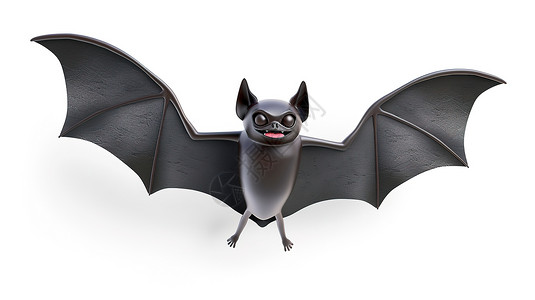 蝙蝠图标白色背景蝙蝠3D图标插画