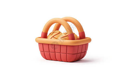 可爱的水果篮3D图标背景图片