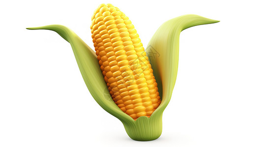 栗米玉米3D图标插画