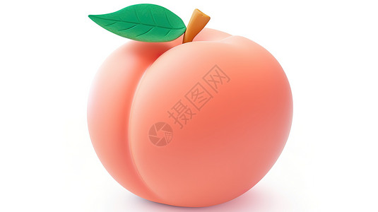 水果桃子3D图标背景图片