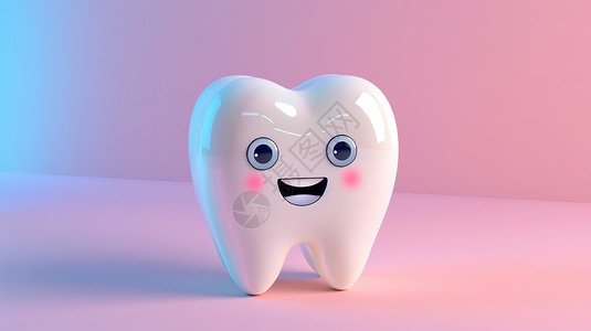 牙齿3D图标背景图片