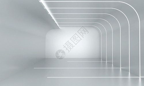 长江隧道3D简洁空间建筑场景设计图片