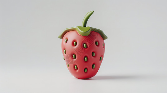 草莓果泥草莓3D图标插画