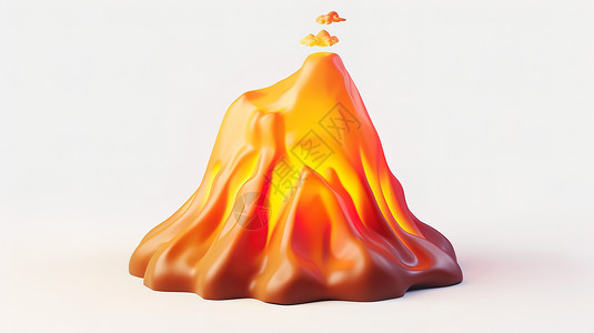 磨砂图标火山3D立体图标插画