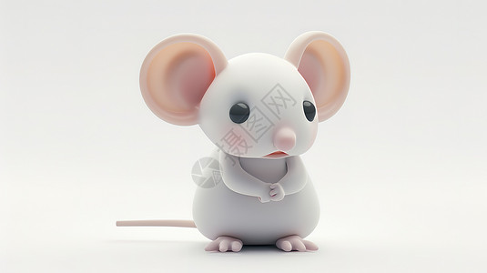 一只立体小老鼠3D图标高清图片