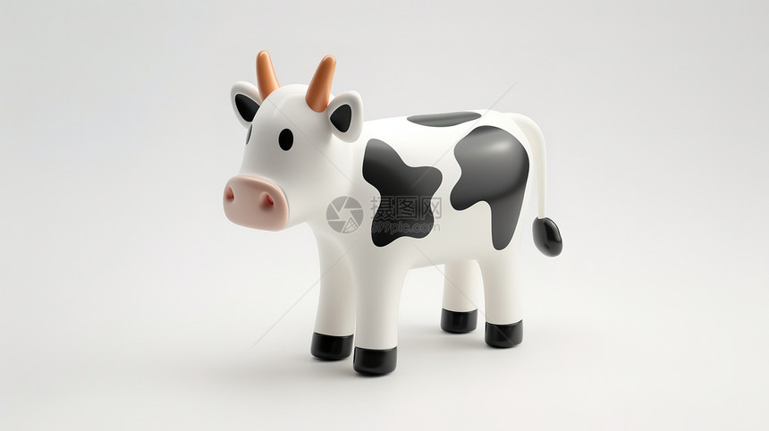 奶牛立体3D图标图片