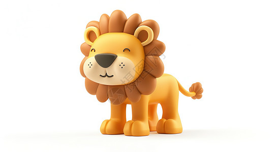 小狮子图标可爱的小狮子3D图标插画