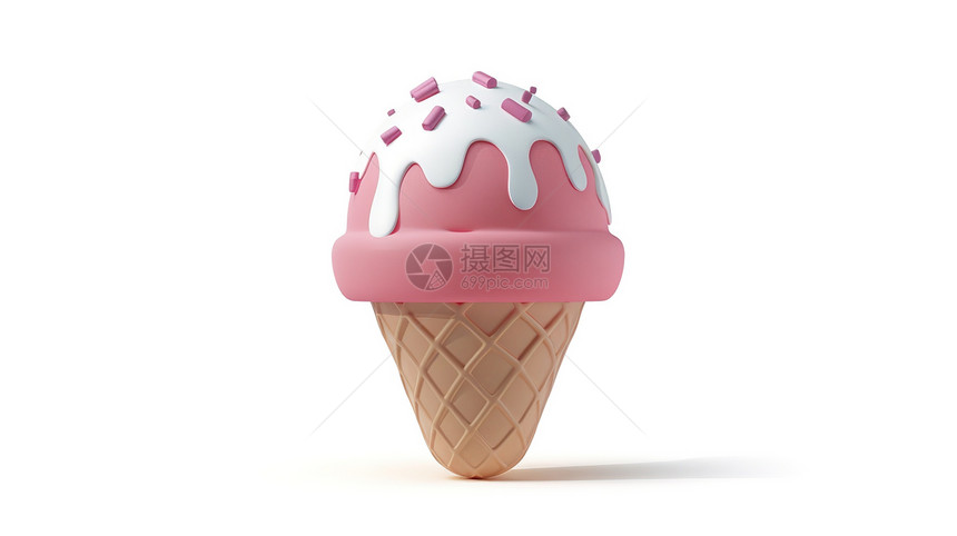 美味的雪糕3D立体图标图片