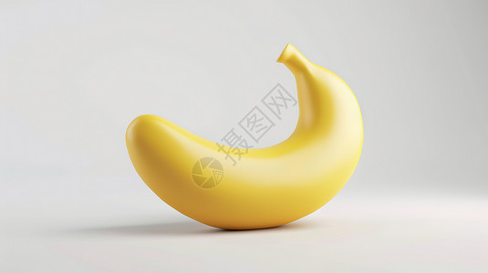 香蕉水果3D图标背景图片