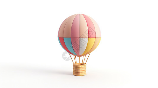 立体游戏可爱的热气球3D图标插画