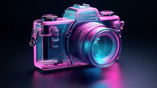 3D科技感照相机背景图片