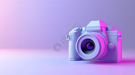 紫色背景的3D照相机背景图片