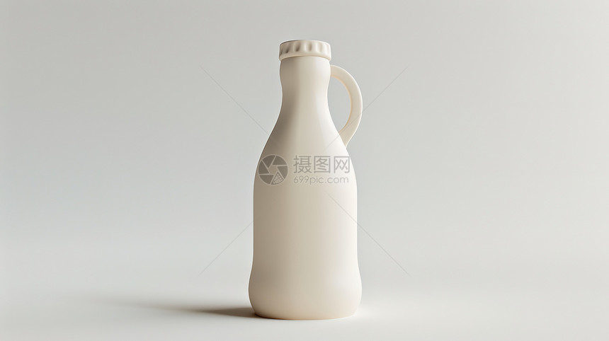灰色背景的牛奶瓶子图片