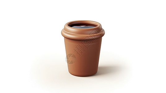 咖啡3D立体图标背景图片